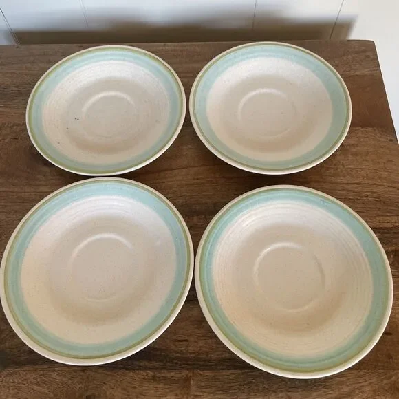 Vintage Franciscan Earthenware Tulip Time Coffee Saucers 6 1/4" Set of 4 - Picture 1 of 8